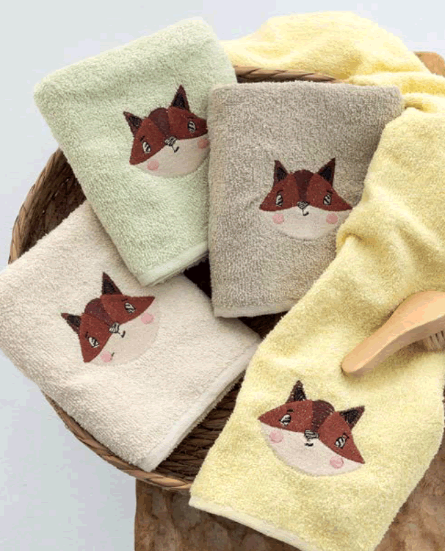 Kids Towel set FOX / 4pcs / 380gr / 40x70cm